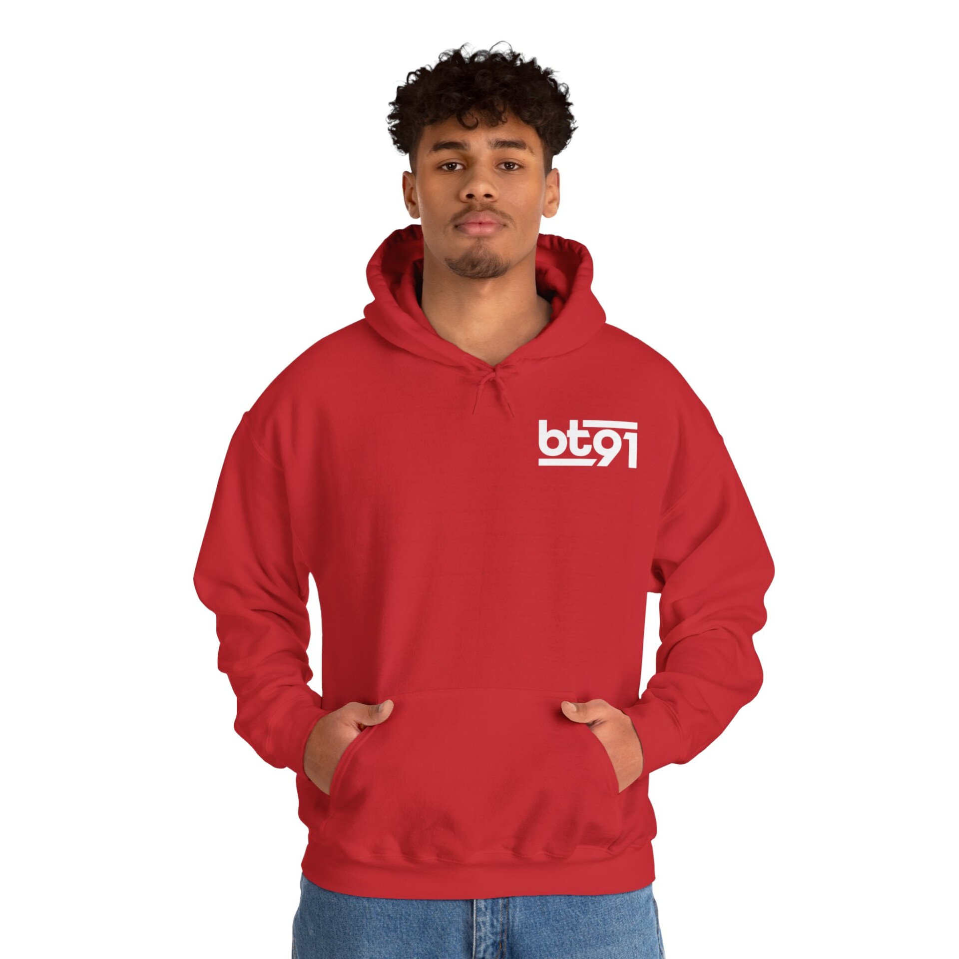 BT91 Logo (White) Hoodie - Image 47
