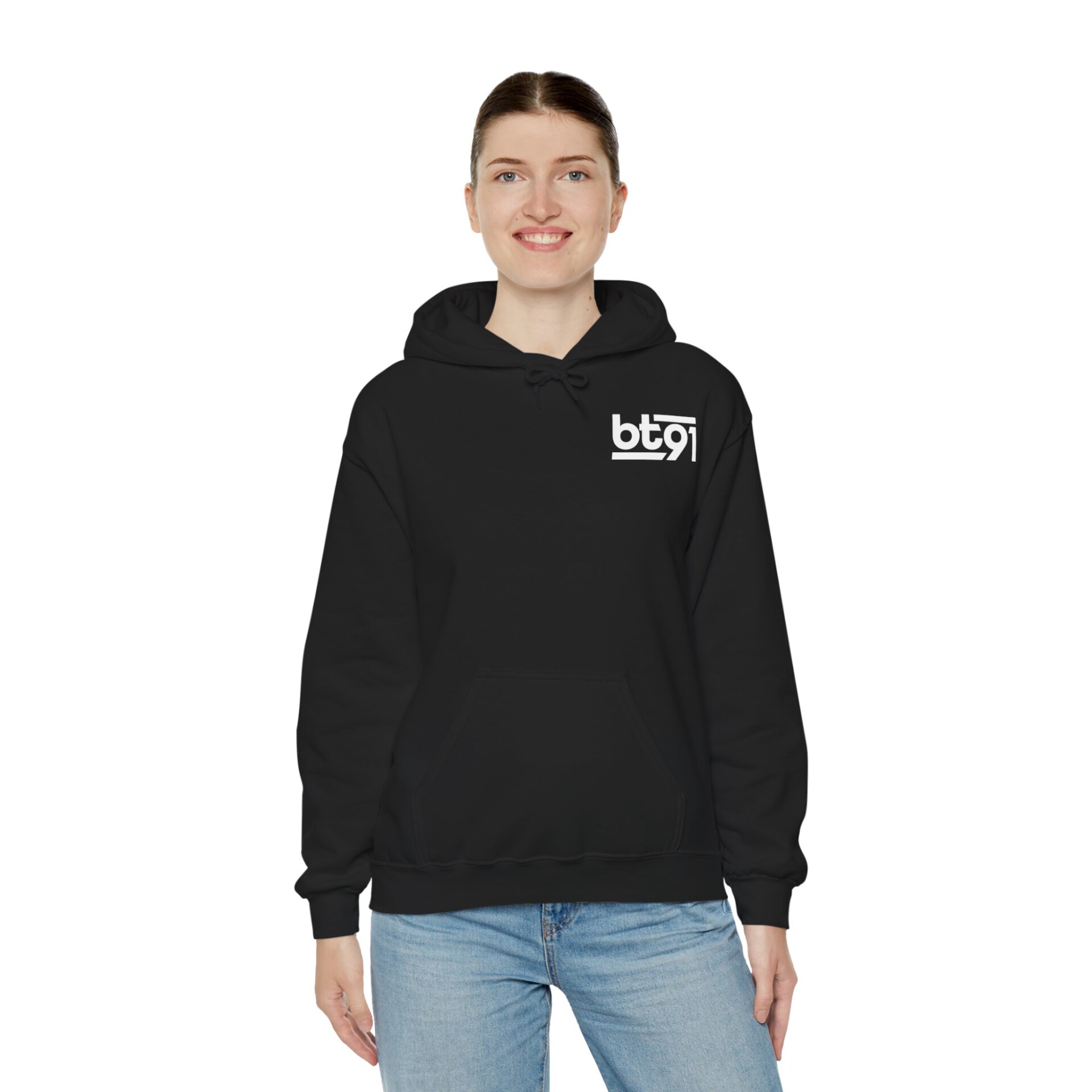 BT91 Logo (White) Hoodie - Image 6