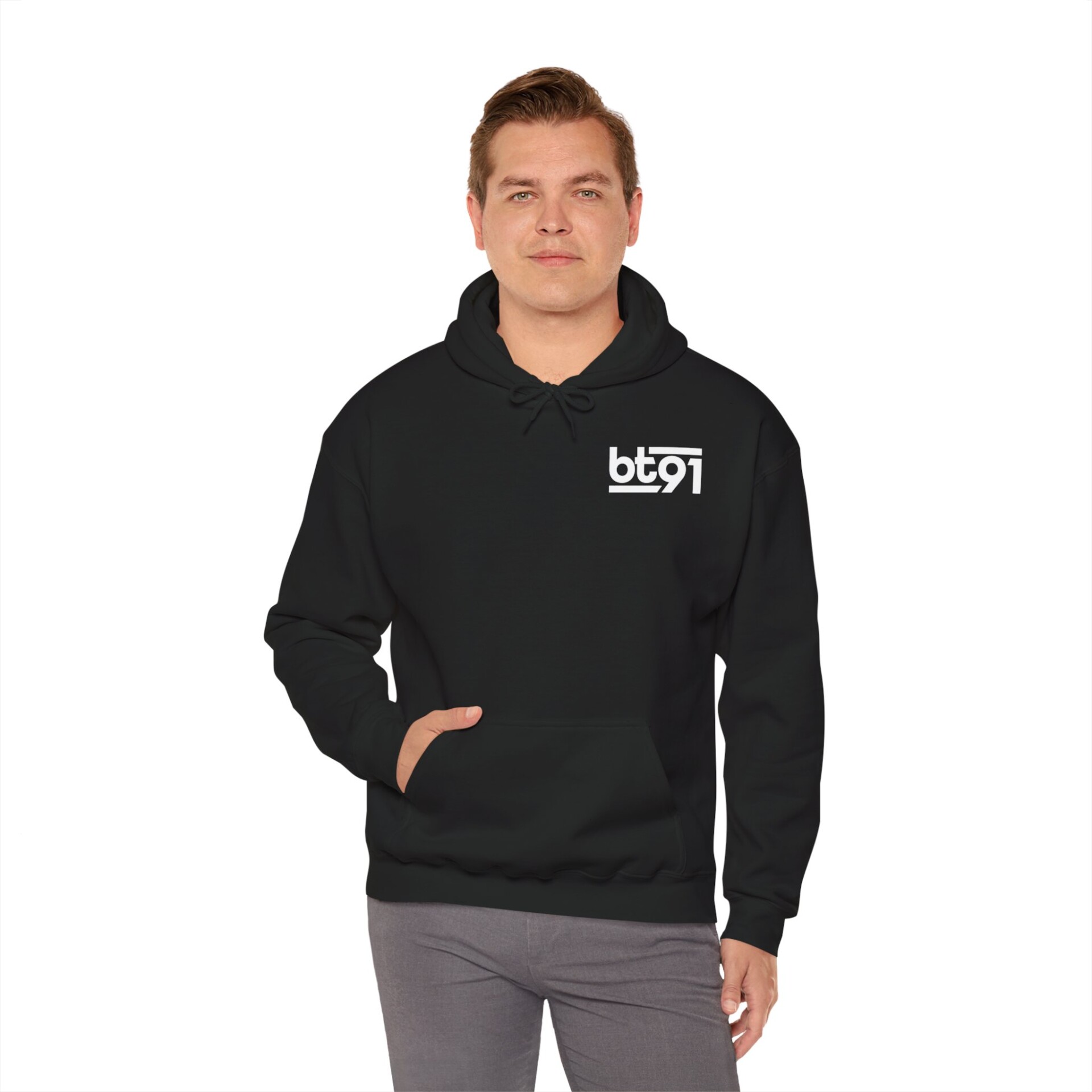 BT91 Logo (White) Hoodie - Image 5