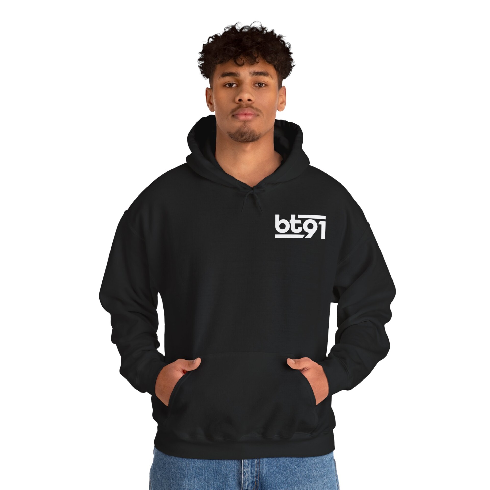 BT91 Logo (White) Hoodie - Image 7