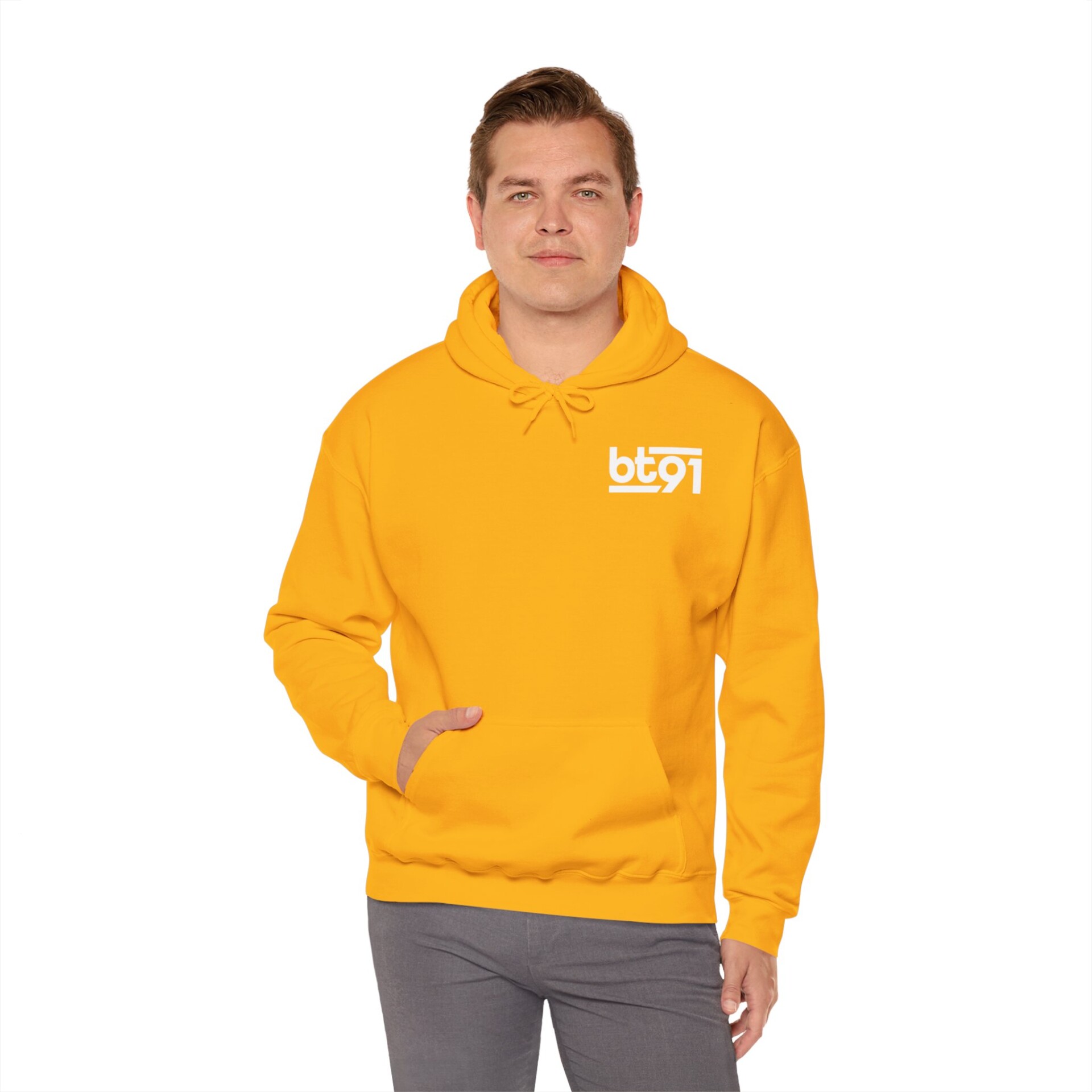 BT91 Logo (White) Hoodie - Image 13