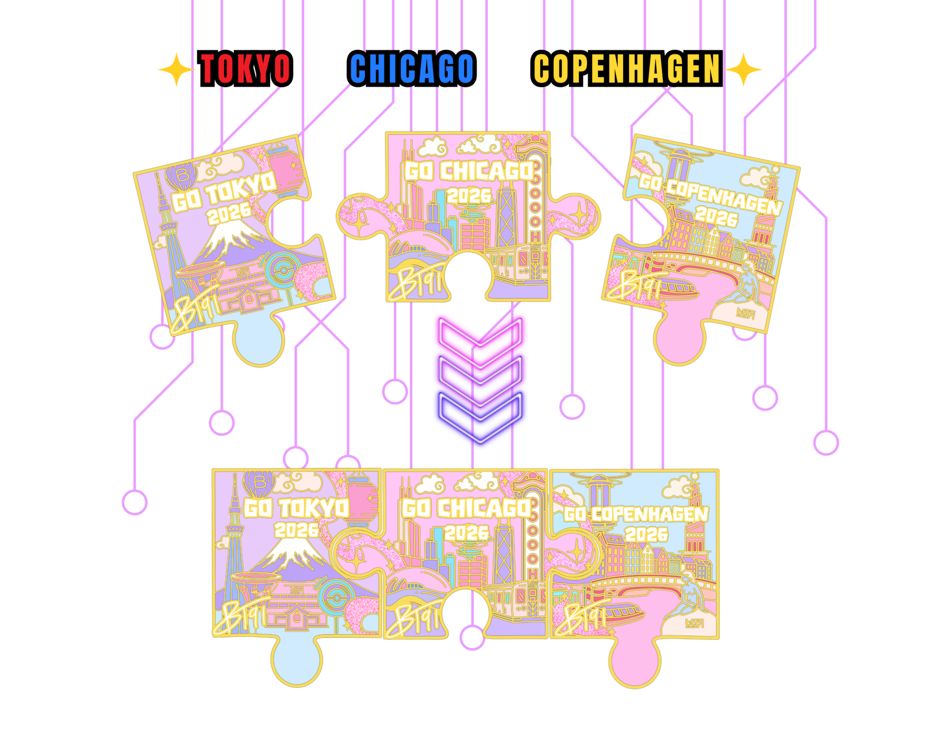 GO2026 collectible puzzle pins